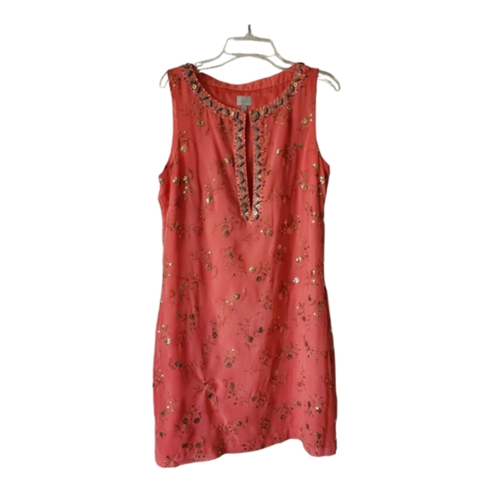 Coral sequin dress by Pearl‎ Giorgina Chapman